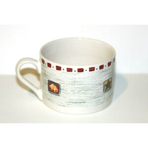 Gibson Vintage Christmas Stars Squares Dots Bells Coffee Latte Mug Cup EUC 2.5"